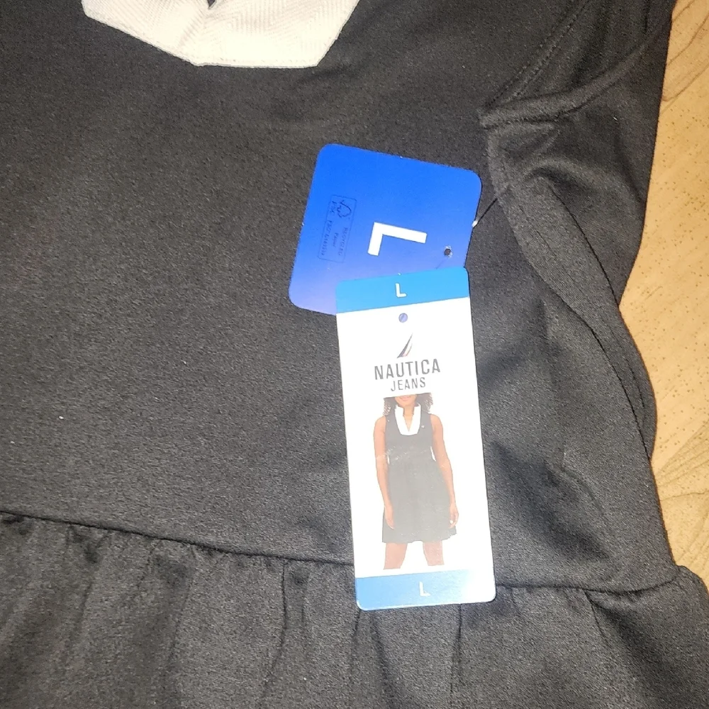 Nautica Black and White Sleeveless Midi Dress - Picture 5 of 6